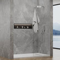 Shower Screen,32" W * 76" H Single Shower Glass Panel, 3/8"(10mm) Tempered Glass, Shower Wall Panels, Fix Shower Glass Screen for Bathroom - Bright Chrome