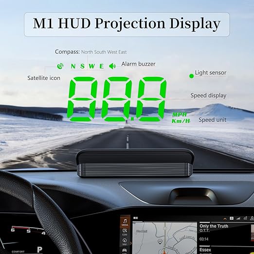 AZIJYV Heads Up Display for Cars, Windshield Speedometer Projector M1Green - Image 2