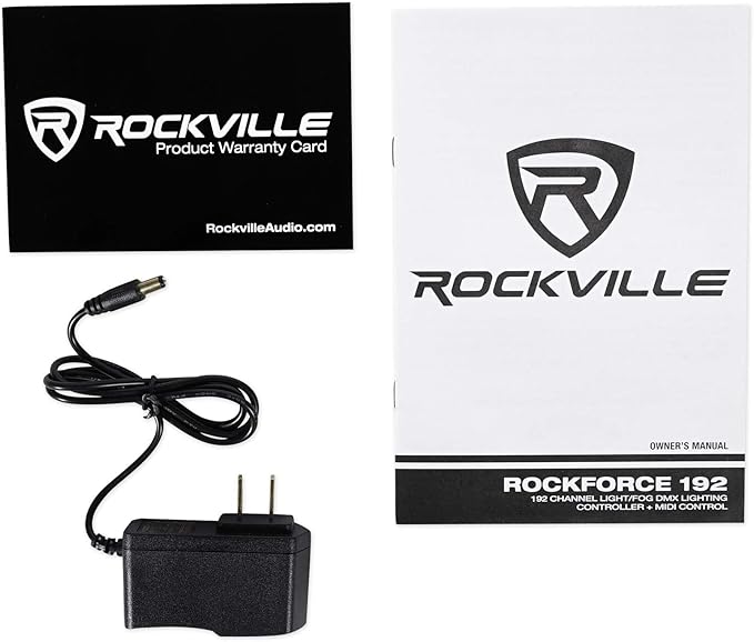 Rockville ROCKFORCE 192-Channel DMX Lighting Controller, Sound-Activated, Programmable Scenes, LED Display, for DJs and Live Events