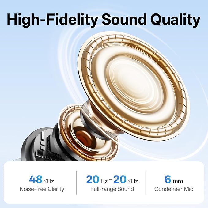 Yuaceuco Mini Wireless Lavalier Microphone for iPhone ipad Android, Noise Reduction and Mute, 33h Charging Case, AI Voice Changer, 131FT Range, Mini Lapel Mic for Video Recording, Vlogging, YouTube