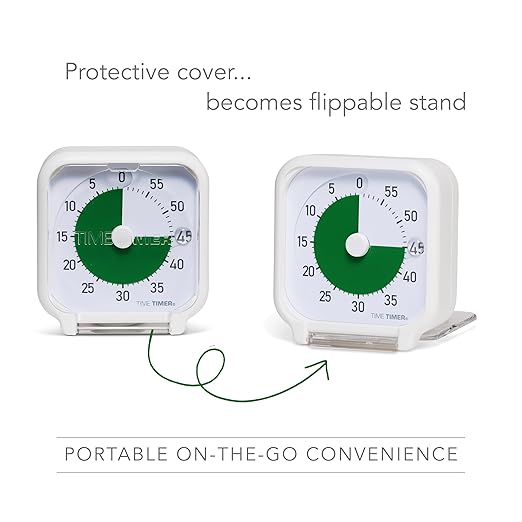 Time Timer 3 Inch Visual Timer – 60-Minute Quiet Portable Countdown Timer for Kids, Teachers, Students & Adults – Helps with Focus, Transitions, ADHD, Autism & Time Blindness – (Green & White)