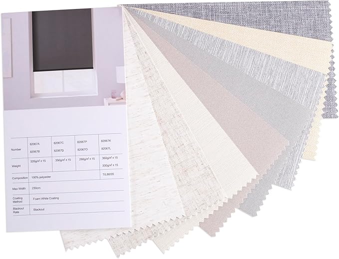 Zshine Motorized Window Blinds Fabric Samples of Blackout Light Filtering Cellection(Swatch 2)