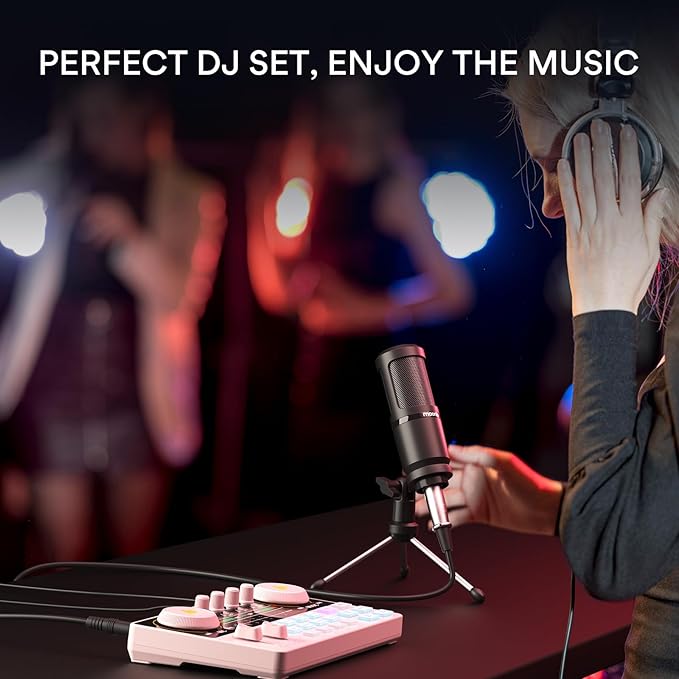MAONO Podcast Equipment Bundle Audio mixer All-in-One Podcast Production Studio with 3.5mm Microphone for Live Streaming, Podcast Recording, PC, Smartphone, DJ MaonoCaster Lite (AU-AM200-S1)