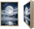 URVIP LED Glowing Photo Frame, 3D Starry-Sky Moon Lake Misty Forest Wall Art, 9x12 Inches Dimmable Light Up Light Painting for Bedroom, Unique Aesthetic Decor, Great Birthday Gift for Women Men