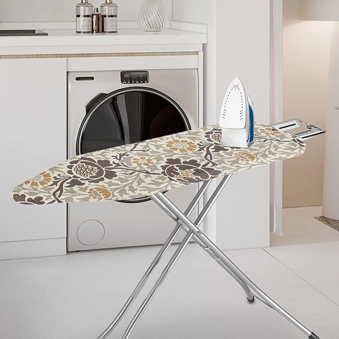 ZCFYGDX Elastic Ironing Board Covers Standard Size, William Morris Prints Ironing Board Straps/Cover and Fastener 18x58 Inch, Strongly Breathable and Doesn't Retain Moisture, Easy Installation