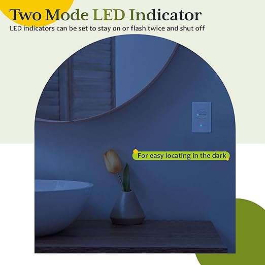 TG 4 Hour Countdown Timer Switch, Light Switch Timer for Bathroom Exhaust Fan, 5 min-2 Hours-4 Hours, Night Light LED Indicator, Neutral Wire Required, UL Listed, Screwless Wall Plate, White