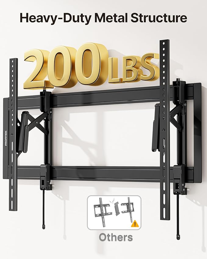 monTEK Heavy Duty Tilting TV Wall Mount for 55–105" Large TVs up to 200 lbs – Low Profile, Universal Fit, Tilt & Swivel Adjustment, 6.8" Extension, Max VESA 1000x600mm, Fits 16"/18"/24"/32" Studs