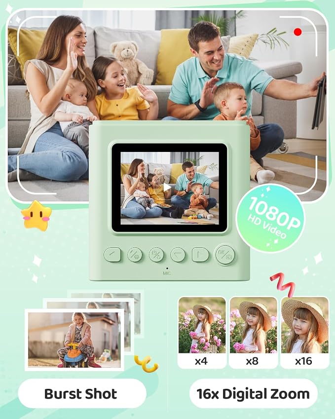 TIATUA Kids Instant Print Camera, Christmas Birthday Gifts - Image 4