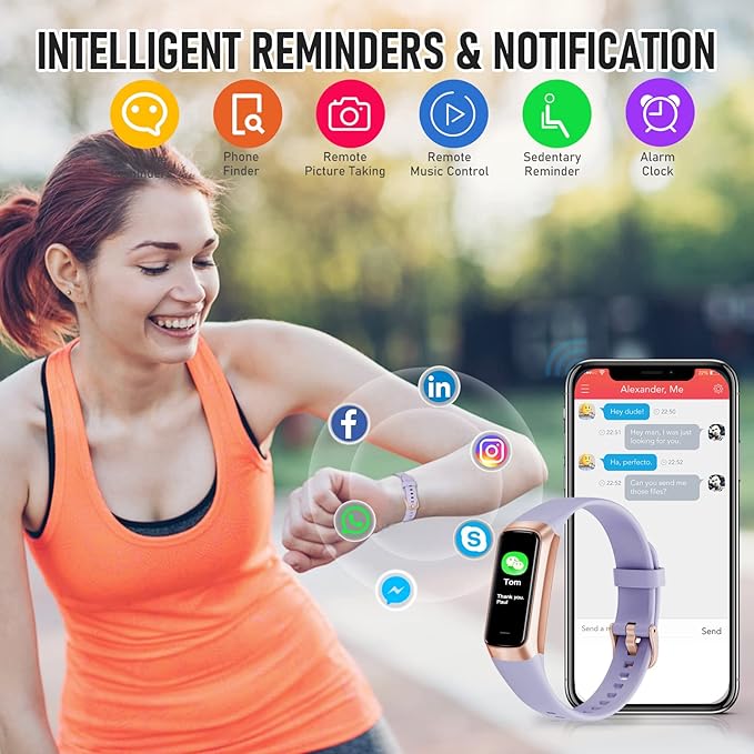 Fitness Tracker with 24/7 Heart Rate Blood Oxygen Sleep Monitor, 1.1" AMOLED Touch Screen Activity Tracker Smart Watches, IP68 Waterproof Step Counter Pedometer for Women Men