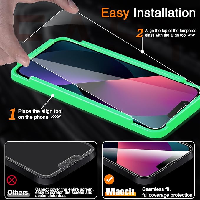 Wiaocit 3 Pack Tempered Glass Screen Protector - Image 2