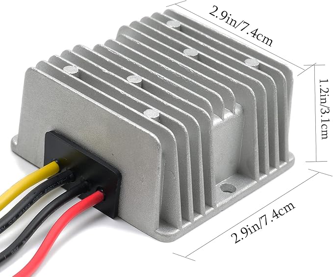 QJFCare DC Converter Voltage Reducer 36V 48V Step Down to 24V 20A 480W, Waterproof Big-Size Voltage Reducer, High-Power DC/DC Power Supply Module Buck Transformer, for Golf Cart, forklifts, Car