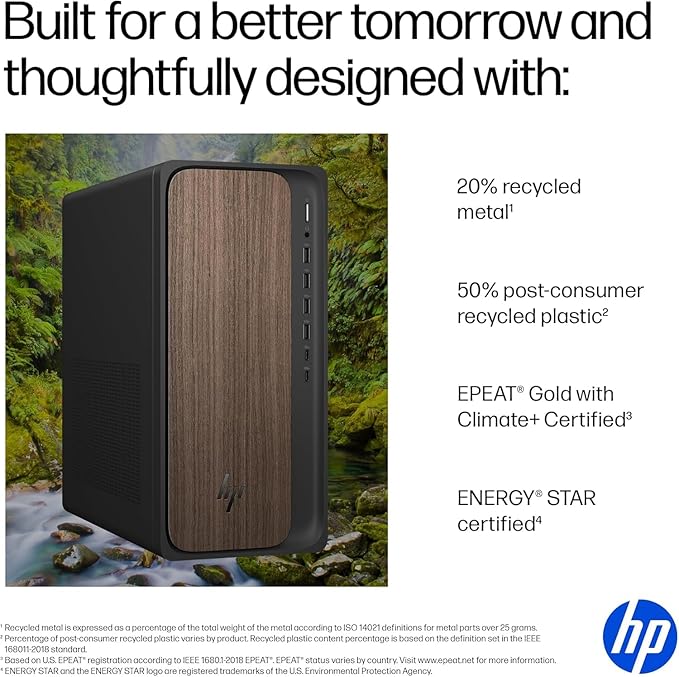 HP 2025 OmniDesk M03 Premium Business Next Gen AI Desktop Computer Intel Core Ultra 5 225(Up to 4.9GHz), 16GB DDR5 RAM, 256GB PCIe SSD,+ 1TB HDD Wi-Fi 6, HDMI, DP, 2-Monitor Support 4K, Windows 11