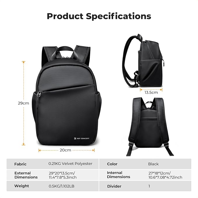 K&F CONCEPT Camera Backpack, Lightweight Camera Bag - Image 8
