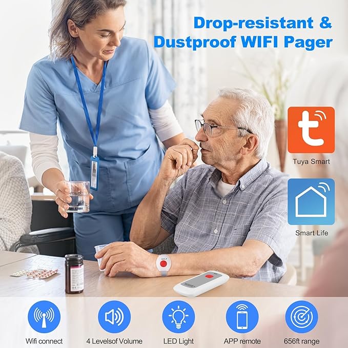 Life Alert System No Monthly Fee, Caregiver Pager Call Button - Image 3
