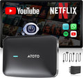 ATOTOMOVE Wireless Magic AI Box CarPlay with OBD2 Scanner, Car Video Streaming Plug & Play Carplay Box for iPhone & Android Auto with AI ChatGPT, Supports YouTube, Netfilx, Dual WiFi, CB4B Upgraded