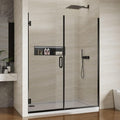 Pivot Swing Shower Door, Adjustable Width 58.9-60" W x 74" H Semi-Frameless Shower Glass Door with 5/16 in (8mm) Clear SGCC Tempered Glass with Nano Easy-Clean Coating (Matte Black)