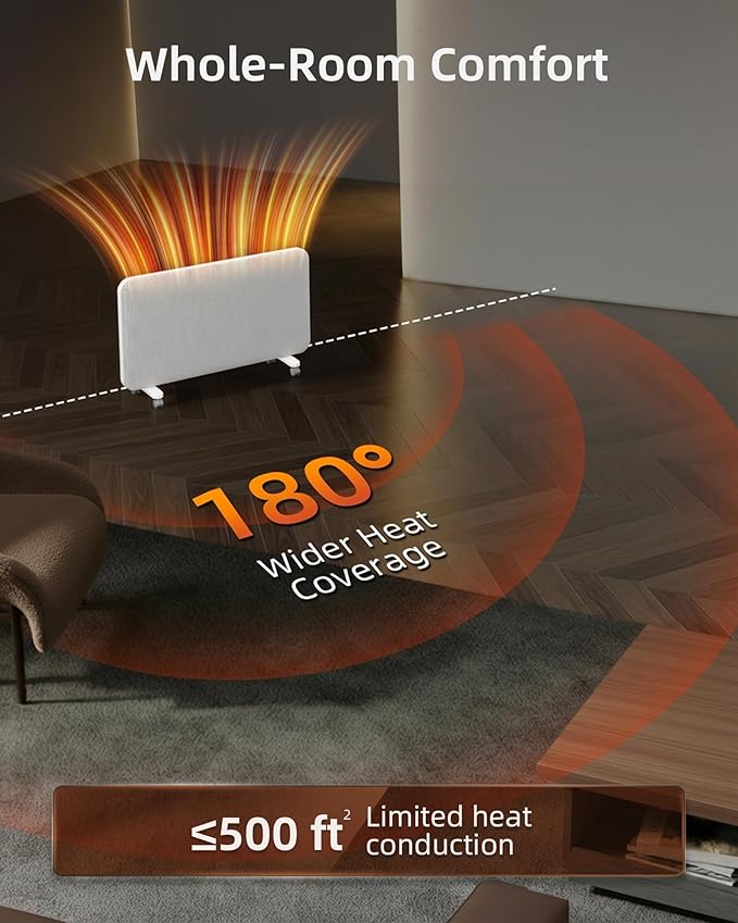 YEW Space Heaters for Lagre Room, Convection Infrared Electric Heater with 360° Whole-Room Heating, Thermostat, 24H Timer, Heaters with Tip-over & Overheat Protection for Indoor Use