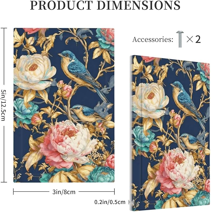 Bvtewkhz Floral Birds Morris No Device Single Blank Decorative Outlet Covers Light Switch Plate Electrical Receptacle Switchplate For Bathroom Kitchen Bedroom
