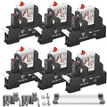 6 Pcs 8Amp Mini Relay Switch 110V 120V AC with Test Button DPDT 2NO 2NC Socket Base with Indicator LED Light UL Certification