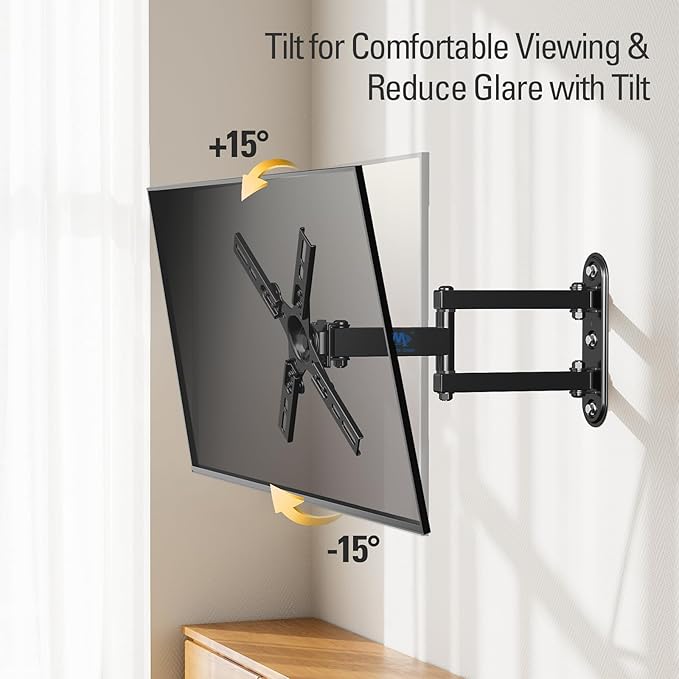 Mounting Dream Monitor Wall Mount for Most 17-39 Inch (Some up to 42 inch)，UL Listed TV Mount TV Bracket with Articulating Arms Tilt Swivel Extension Rotation, Up to VESA 200x200mm and 33 lbs, MD2462