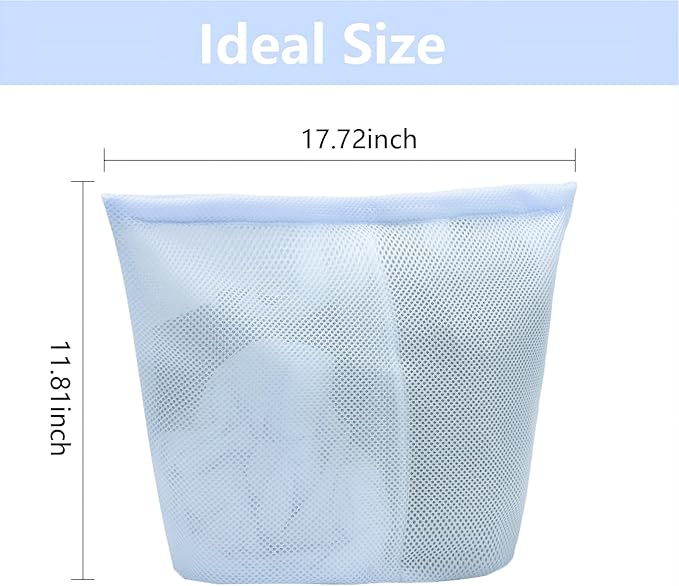 Guozcaray 2 Pcs Special Zoning laundry bag for delicates with handles mesh laundry bags washing machine laundry totes travel storage and sorting bag(Blue2)