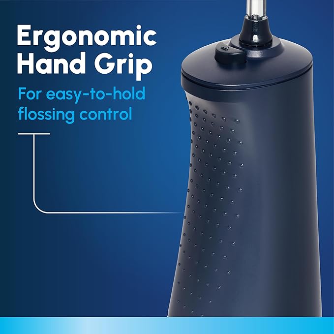 Waterpik Cordless Pulse Rechargeable Portable Water Flosser for Teeth, Gums, Braces Care and Travel with 2 Flossing Tips, Waterproof for Shower, ADA Accepted, WF-20 Blue, Packaging and Tips May Vary