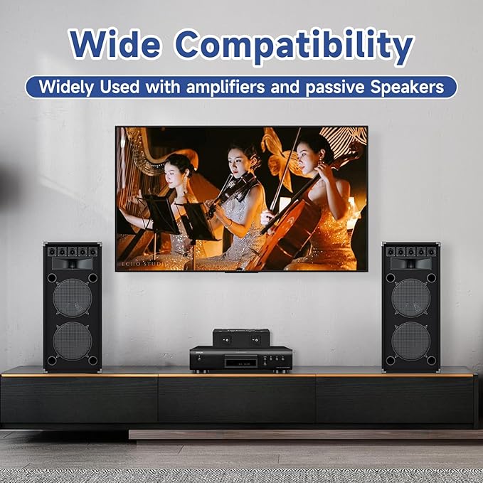Y.D.F 2-Channel（1 in 2 Out） Speaker Selector Switcher Box with Terminal Claps 150W RMS per Channel High-Fidelity Audio Transmission