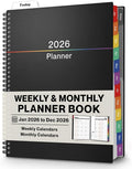 Dunwell 2026 Planner Book 8.5x11, Weekly Monthly Calendar, Jan to Dec, Large Daily Organizer with Colorful Tabs, Bookmark, Notes Section & Stickers