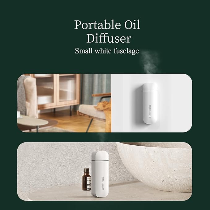 Essential Oil Diffuser, Waterless Aromatherapy Diffusers, 2025 Updated Nano Atomization Scent Air Machine with Timer and Auto-Off Switch for Home, Office, Hotel Collection(White, Updated Version)