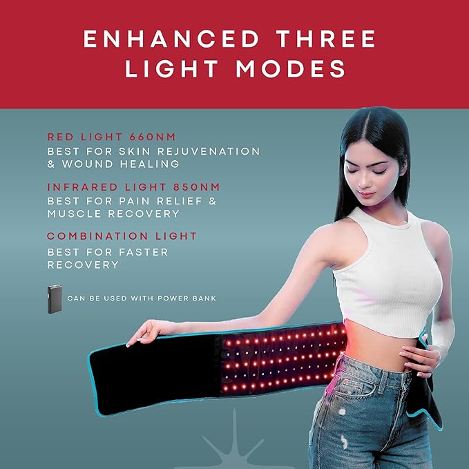 Red Light Therapy for Body – Infrared Heating Pad with 105 LEDs – FSA HSA Eligible Wearable Red Light Therapy Belt for Relaxation, Recovery & Comfort – Infrared Light Therapy Device,
