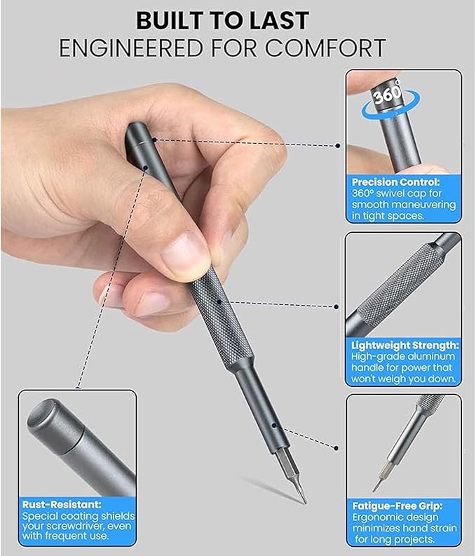 Card Holder 25-IN-1 Precision Small Screwdriver Set, Professional Mini Bit Tool Set for Glasses, Watch, Ring Doorbell, Electronic，Computer，high-strength steel Screw Driver，Magnetic，Gift for Mens