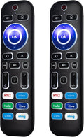 2 Pack Backlit Remote Control Only for Roku TV, Fit for TCL/Onn/Hisense/Element/Sharp/Philips/Westinghouse/Insignia/JVC/RCA/Hitachi/Sanyo Roku Series TVs (Not for Roku Stick and Box)-Black