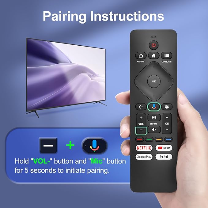 Voice Remote Control for Philips-TV-Remote-Replacement,for Philips Google Smart TVs URMT26CND002