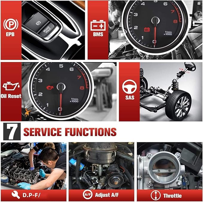 Autel MaxiDiag MD806 OBD2 Scanner, ABS SRS Engine Transmission 4 Systems Diagnostic Scan Tool, 7 Hot Service as MD808 Pro, Oil Reset D-P.F, EPB SAS BMS Throttle A/F, Up of MD805 MD802, Free Update