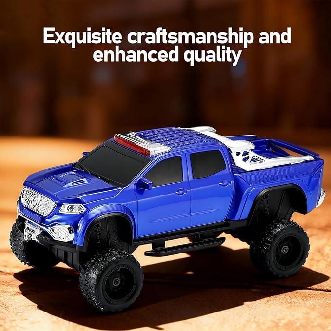WSTER WS-X65 Pickup Truck Replica Bluetooth Speaker – HD Sound, FM Radio, TWS Stereo, LED Party Lights, USB/TF Playback, Built-in Mic – Cool Portable Car Design Speaker for Outdoors & Home (Blue)