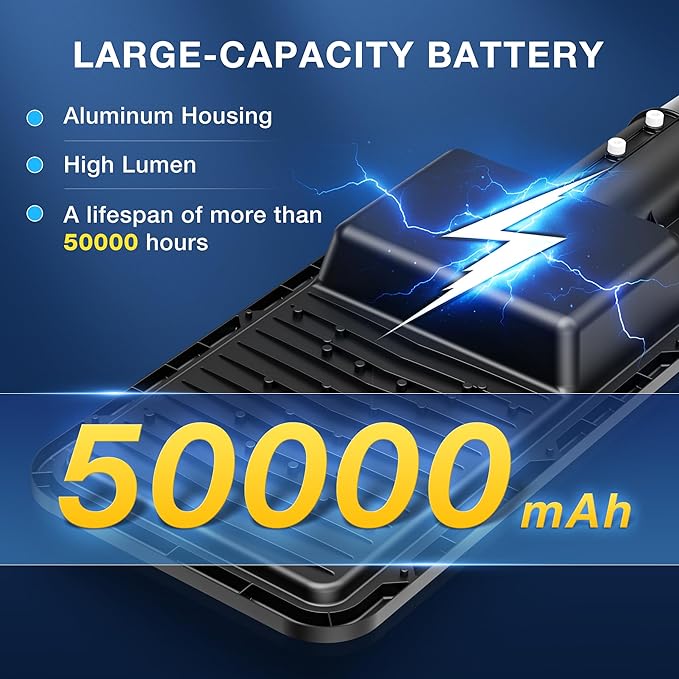 OKPRO 12000W Solar Street Lights Outdoor - 6500K Commercial Parking Lot Lights Dusk to Dawn, Waterproof Solar Powered with Remote Control, High Brightness Solar Street Light for Driveway/Yard/Garage