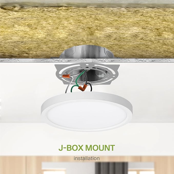 ASD LED 5" Round Flush Mount Ceiling Light Fixture, Low Profile Surface Lighting | 5CCT, Dimmable, Ultra-Thin, ETL Listed | 10W 700LM 2700-6000K 120V | Kitchen, Bedroom, Hallway Lamp | White