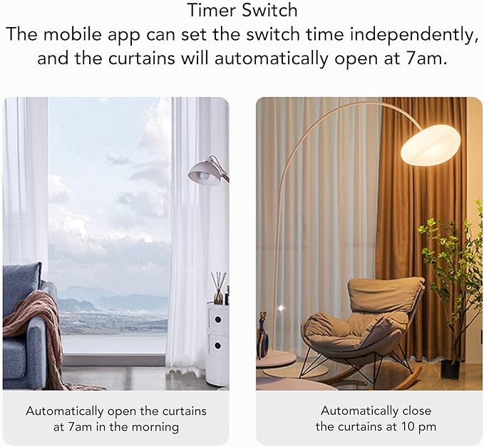 ciciglow Automatic Curtain Opener, Solar Powered Curtain Robot Motor with APP Timed Smart Remote Control, Voice Assistant Integration for Home