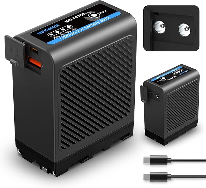 Neewer 10500mAh NP-F970 Replacement Battery Type C & USB A & 2 DC Ports by Neewer