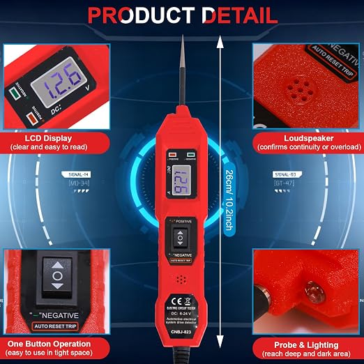 Power Circuit Probe Tester, 6V-24V DC Automotive Car Electric Fuse & Voltage - Image 7