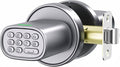 ThorBolt Door Lock Knob with Keypad Keyless Entry Door Knob Electric Coded Indoor Door Knob for Interior Doors Thickness up to 2-1/4", Bedroom, Home Office, Garage, 4xAA Alkaline Battery, M1 Silver
