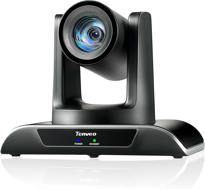 Tenveo HDMI/USB3.0/LAN(PoE) PTZ Camera AI Humanoid & Face Auto-Tracking, 20X Optical Zoom PTZ Camera IP Live Streaming, FHD 1080P 60FPS, for Church Services Worship Video Conference Live Streaming