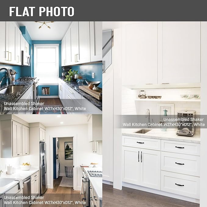 Wall Kitchen Cabinets, RTA Cabinets, White Shaker Cabinet, Wall Mounted, RTA Upper Cabinet, Modern for Kitchen and Bathroom with Door, 2 Adjustable Shelves (White, 27" W x 30" H x 12" D)