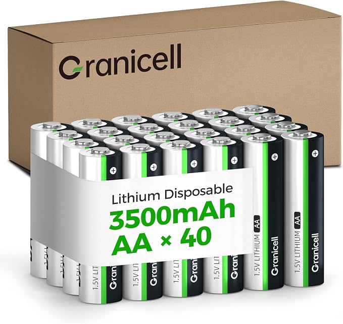 Granicell 40-Pack 3500mAh Lithium AA Batteries | 1.5V by Granicell
