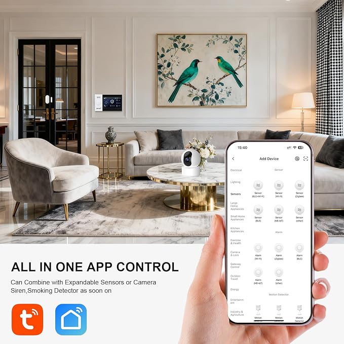 PGST Wireless Home Security Systems,Alarm System with 4G SMS/Tuya App Instant Alerts,Motion Detector,Door Alarm Sensors,Remote for Home,Villa,Apartment,No Monthly Fee (A107F-US-B)