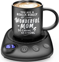 Coffee Mug Warmer - Fastest Heating & Highest Temperature, Coffee Cup Warmer for Desk Auto Shut Off, 4 Temp Settings & 1-12H Timer, Smart Electric Beverage Warmer for Coffee (Glossy Black)