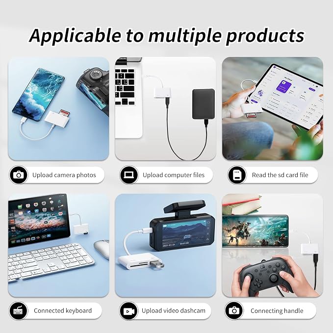 3IN1 SD Card Reader, USB C SD Card Reader, supports SD and MicroSD memory card - Image 5