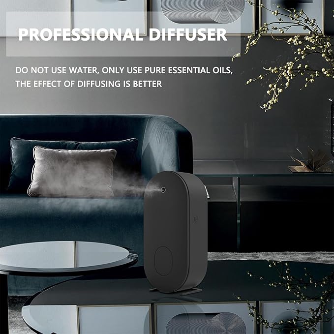 Essential Oil Diffuser, Waterless Aromatherapy Diffusers, Plug in Nano Atomization Scent Air Machine with Timer and Auto-Off Switch for Home, Office, Hotel Collection(Black, 200ml, iOS Version)