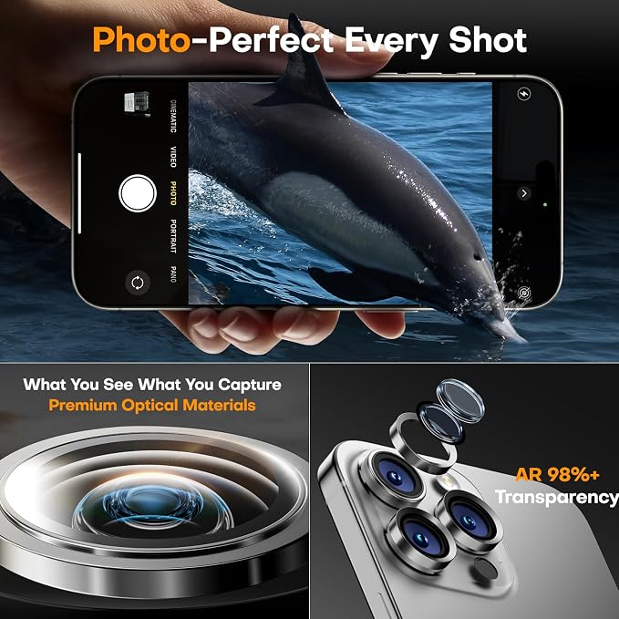 for iPhone 16 Pro/iPhone 16 Pro Max Camera Lens Protector, Tempered Glass - Image 4