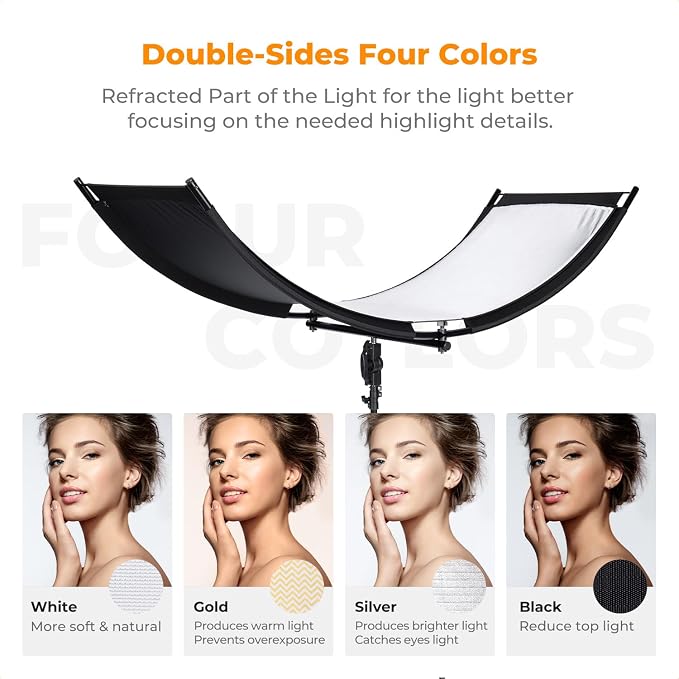 K&F CONCEPT U-Shape Reflector Curved Reflector 180x60cm - Image 3